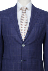 Barba Napoli Blue Wool Blend Window Pane Suit - (BN32222) - Parent