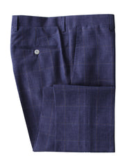 Barba Napoli Blue Wool Blend Window Pane Suit - (BN32222) - Parent