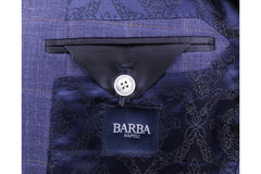 Barba Napoli Blue Wool Blend Window Pane Suit - (BN32222) - Parent