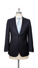Fiori Di Lusso Midnight Navy Blue Wool Solid Suit - (BN322215) - Parent
