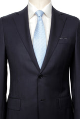 Fiori Di Lusso Midnight Navy Blue Wool Solid Suit - (BN322215) - Parent