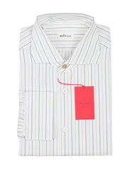Kiton Light Blue Striped Cotton Shirt - Slim - 16/41 - (KT11162211)