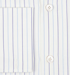 Kiton Light Blue Striped Cotton Shirt - Slim - (KT11162211) - Parent