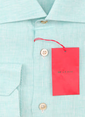 Kiton Green Solid Cotton Shirt - Slim - (KT0629228) - Parent