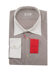 Kiton Brown Striped Cotton Shirt - Slim - 17/43 - (KT1210221)