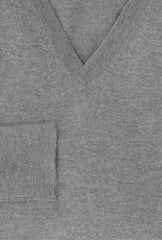 Luigi Borrelli Gray Wool V-Neck Sweater - (LB824228) - Parent