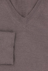 Luigi Borrelli Dark Gray Cashmere V-Neck Sweater - (LB824223) - Parent