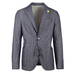 Lardini Denim Blue Cotton Solid Sportcoat - 40/50 - (32902BV1)