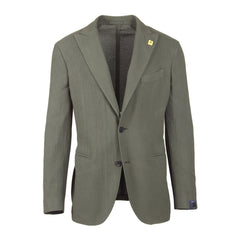 Lardini Olive Green Cotton Solid Sportcoat - 42/52 - (372AV44551TC)
