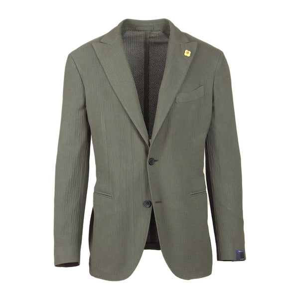 Lardini Olive Green Cotton Solid Sportcoat - (372AV44551TC) - Parent