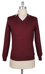 Svevo Parma Burgundy Red V-Neck Sweater - S/48 - (SV10192212)