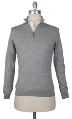 Svevo Parma Light Gray Wool 1/4 Zip Sweater - S/48 - (SV1012226)