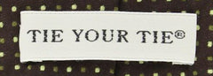Tie Your Tie Brown - Green Polka Dots Tie - 3.25" x 58"