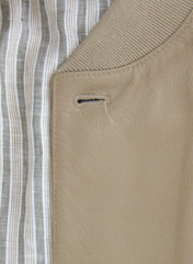 Cesare Attolini Beige Leather Jacket - Button Front - 40/50