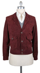 Brunello Cucinelli Burgundy Red Leather Jacket - 40/50 - (BC929177)