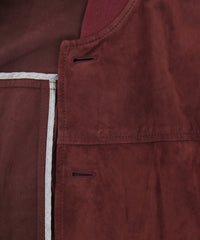 Brunello Cucinelli Burgundy Red Leather Jacket - (BC929177) - Parent