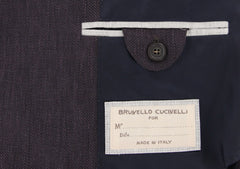 Brunello Cucinelli Dark Purple Herringbone Sportcoat - (BC4018310018) - Parent
