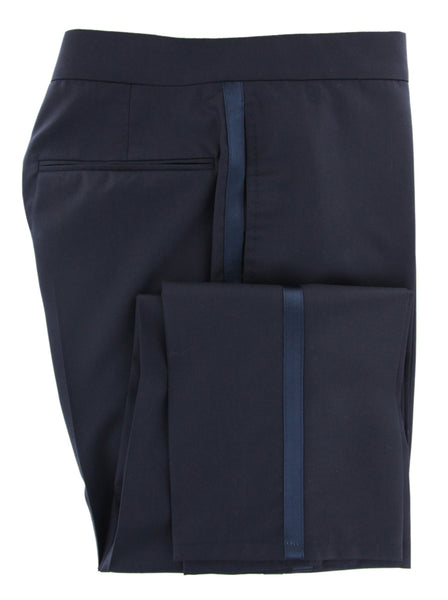 Brunello Cucinelli Navy Blue Solid Wool Blend Pants - Slim - (RE) - Parent
