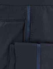 Brunello Cucinelli Navy Blue Solid Wool Blend Pants - Slim - (RE) - Parent