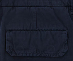 Brunello Cucinelli Navy Blue Solid Cotton Pants - Slim - (927) - Parent