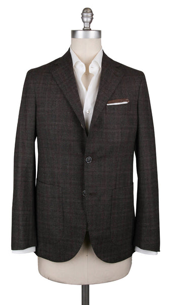 Barba Napoli Brown Wool Blend Plaid Sportcoat - (LELLO1408) - Parent