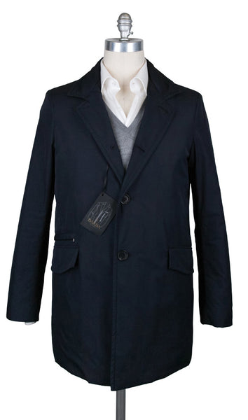 Barba Napoli Navy Blue Polyester Solid Jacket - (AUC39I425837) - Parent