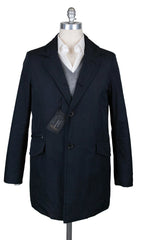 Barba Napoli Navy Blue Polyester Solid Jacket - (AUC39I425837) - Parent
