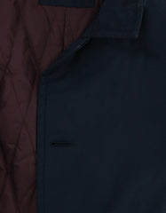 Barba Napoli Navy Blue Polyester Solid Jacket - (AUC39I425837) - Parent