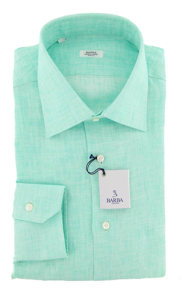 barba dress shirt Barba Napoli Brown and Green Bold Striped Cotton Dress Shirt 15.75 (Eu 40) NWT