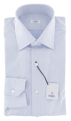 Barba Napoli Light Blue Soild Cotton Shirt - Slim - 15/38 - (803)