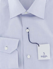 Barba Napoli Light Blue Solid Cotton Shirt - Slim - (813) - Parent