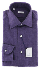 Barba  Napoli Purple Solid Cotton Shirt - Slim - 15.75/40 - (820)
