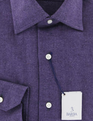 Barba  Napoli Purple Solid Cotton Shirt - Slim - (820) - Parent