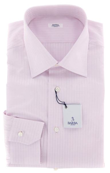 Barba Napoli Pink Striped Shirt - Slim - 15/38 - (D2U13T302620)