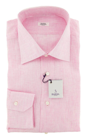 Barba Napoli Pink Shirt - Slim - 15 US / 38 EU