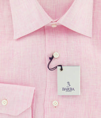 Barba Napoli Pink Solid Shirt - Slim - 15.5/39 - (D2U10T443204)