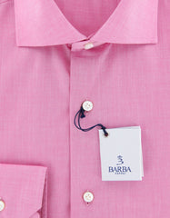 Barba Napoli Pink Solid Shirt - Slim - 14.5/37 - (D2U13TB66)