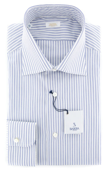 Barba Napoli Blue Striped Shirt - Slim - (D2U33RPZA714M) - Parent