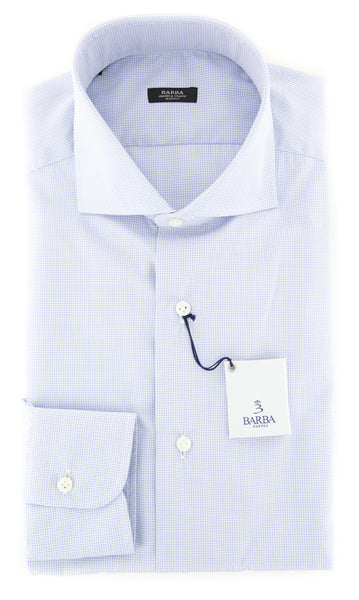 Barba Napoli Light Blue Check Shirt - Extra Slim - (I1PZ3338U13R) - Parent