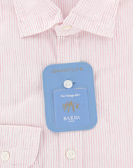 Barba Napoli Pink Striped Shirt - Extra Slim - 17/43 - (LFU12R424805)