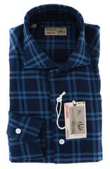 Barba Napoli Blue Plaid Shirt - Extra Slim - 14.5/37 - (BN60092703)