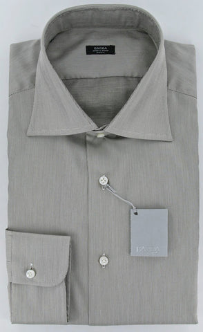 Barba Napoli White and Brown Shirt – Size: 15.5 US / 39 EU