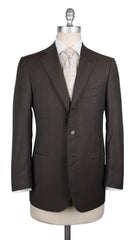 Cesare Attolini Dark Brown Wool Blend Plaid Suit - 36/46 - (CA89176)