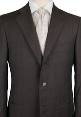 Cesare Attolini Dark Brown Wool Blend Plaid Suit - (CA89176) - Parent