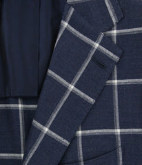 Cesare Attolini Dark Blue Window Pane Sportcoat - (CAGUJ35B31) - Parent