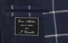 Cesare Attolini Dark Blue Window Pane Sportcoat - (CAGUJ35B31) - Parent