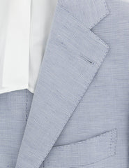 Cesare Attolini Blue Linen Micro-Houndstooth Sportcoat - (207) - Parent