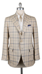 Cesare Attolini Beige Window Pane Sportcoat - 40/50 - (CA95703127)