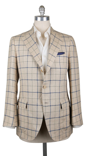 Cesare Attolini Beige Window Pane Sportcoat - (CA95703127) - Parent