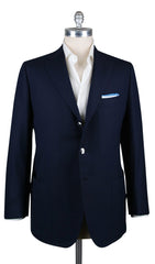 Cesare Attolini Dark Blue Wool Solid Sportcoat - (CA351309216) - Parent